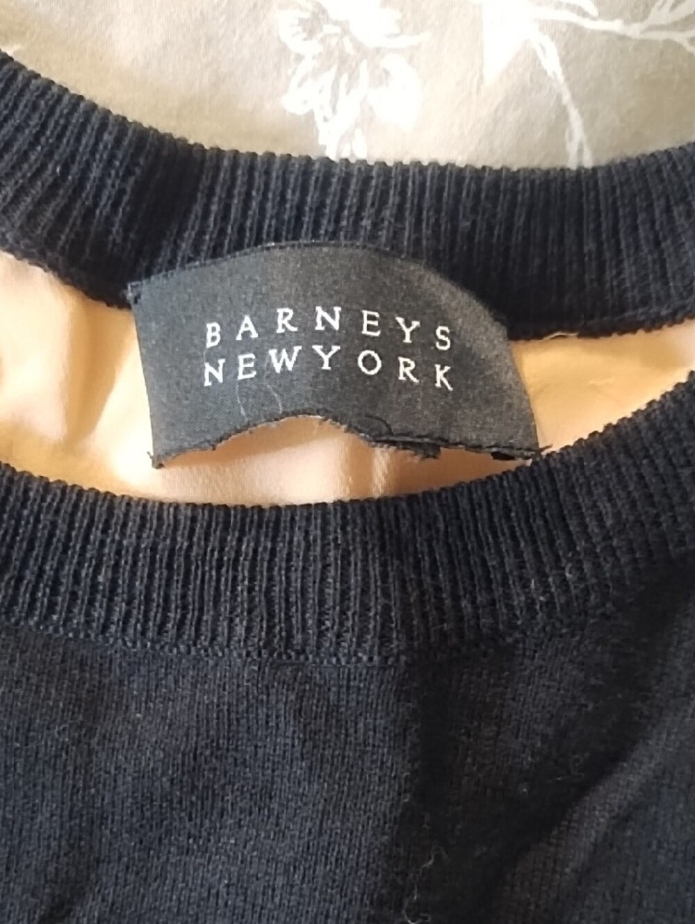Barneys New York Black Top with Silk Peach Back - Picture 2 of 9